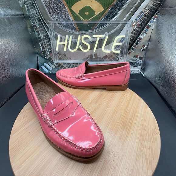 G H Bass & Co. Weejuns Bass Diane Pink Leather Loafers Women’s Sz 8 Preppy - Picture 5 of 12